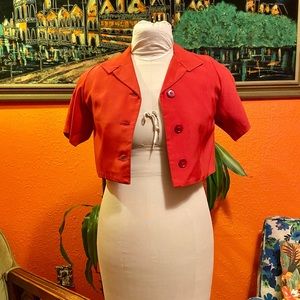 Tomato red, vintage cropped blazer